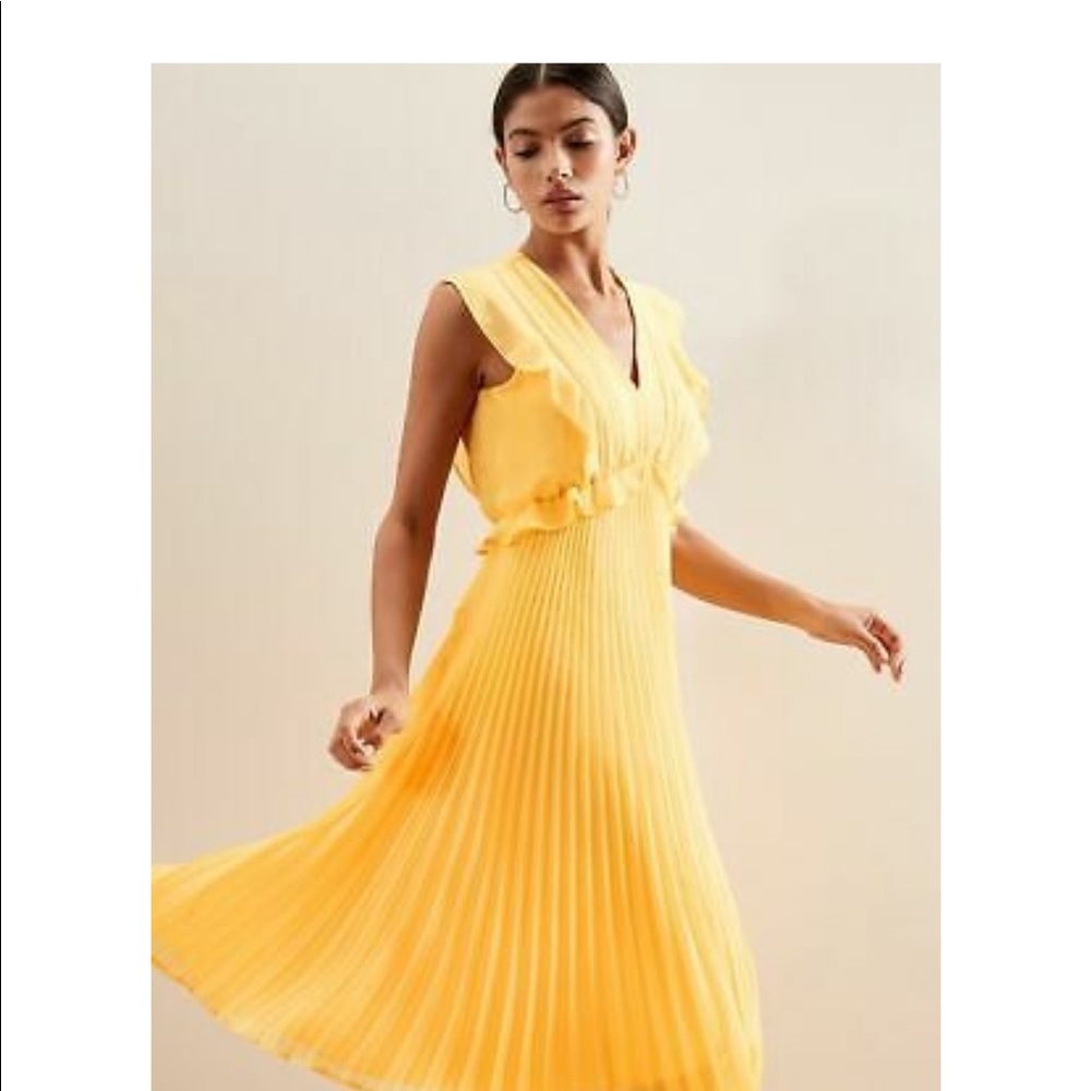 Banana Republic Flutter-Sleeve Midi Dress Sz S